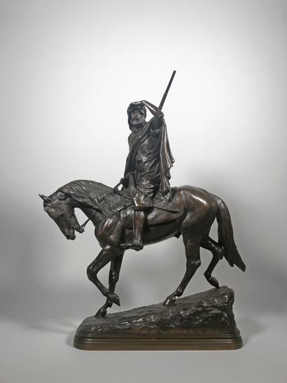 null Isidore BONHEUR (1827-1901)

Guerrier arabe à cheval.

Epreuve en bronze à patine...