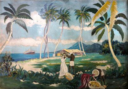 null G. GRAZA (XXe siècle)

"Aux Antilles", 1933.

Huile sur toile signée en bas...