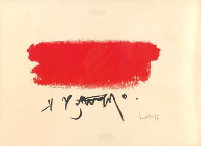 null Georges MATHIEU (1921-2012)
Composition, 1957.
Lithographie en couleurs signée...