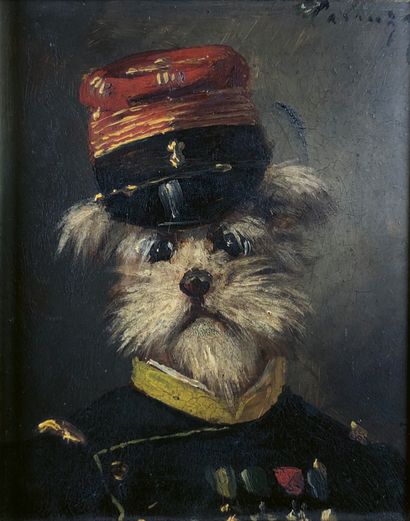 Amédée DE CARANZA (1843-1914)
Le chien médaillé.
Huile...