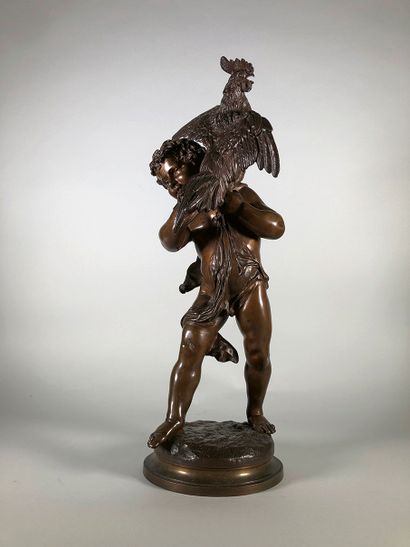 null CAPORE (XIXe siècle)
Enfant au coq.
Epreuve en bronze à patine brun nuancé....