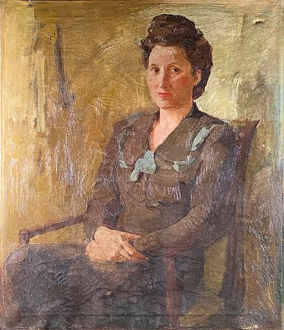 null Anna Martinowa ZARINA (1907-1984)
Portrait de femme.
Huile sur toile signée...
