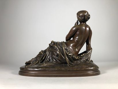 null James PRADIER (1790-1852)
Le moineau de Lesbie.
Rare épreuve en bronze à belle...