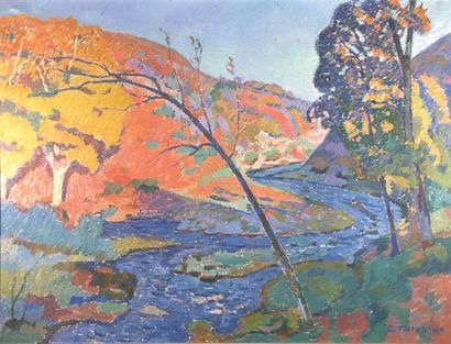 null Gaston THIESSON (1882-1920)
Rivière de la Creuse.
Huile sur toile signée en...