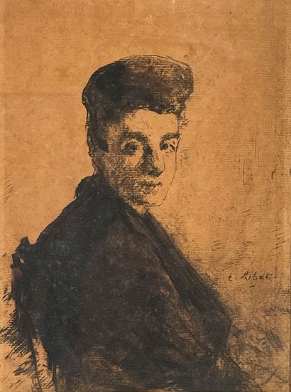 null Théodule Augustin RIBOT (1823-1891)
Portrait de femme.
Fusain signé en bas à...