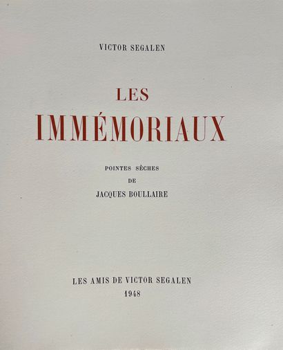null SEGALEN (Victor). Les Immémoriaux, pointes-sèches de Jacques Boullaire. Paris,...