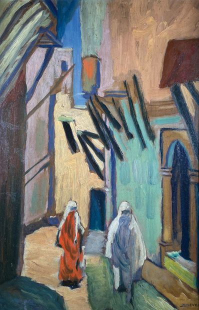 null Christian VAN DEVER (1881-1952)
In the souk.
Oil on cardboard signed lower right.
52,5...
