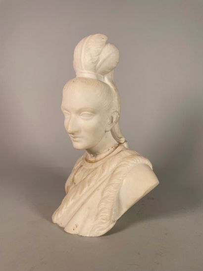 null Edmonia LEWIS (1844-1907) (Attributed to)
Bust of Hiawatha.
Sculpture in white...