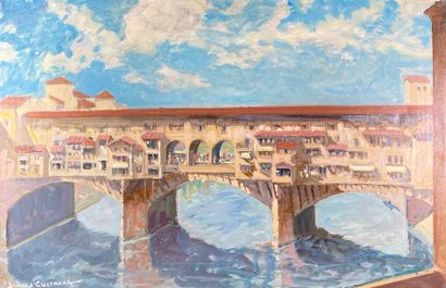 null Armand CULTRERA DE MONTALDO (1901-1981) 
Ponte Vecchio.
Oil on canvas signed...