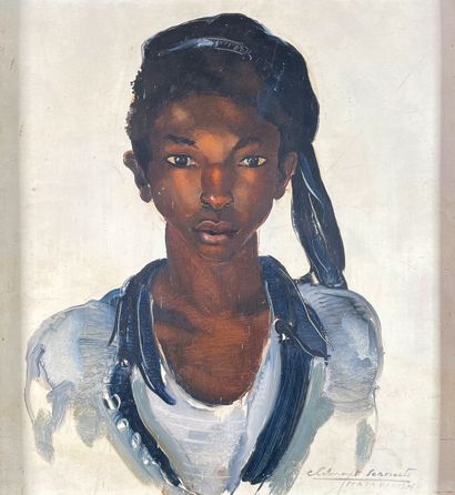 null Clément SERNEELS (1912-1991)
Portrait of a young Congolese woman, 1936.
Oil...