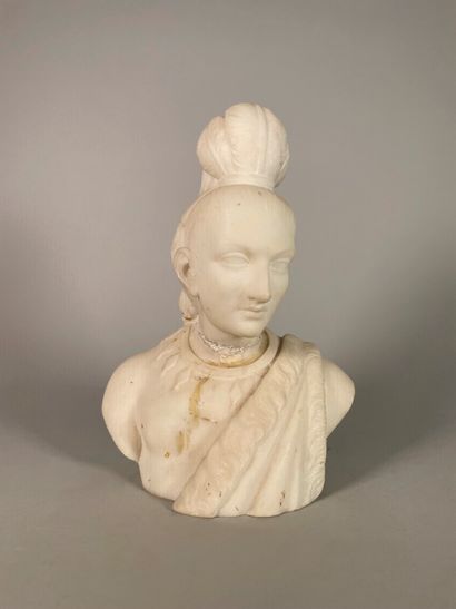null Edmonia LEWIS (1844-1907) (Attributed to)
Bust of Hiawatha.
Sculpture in white...