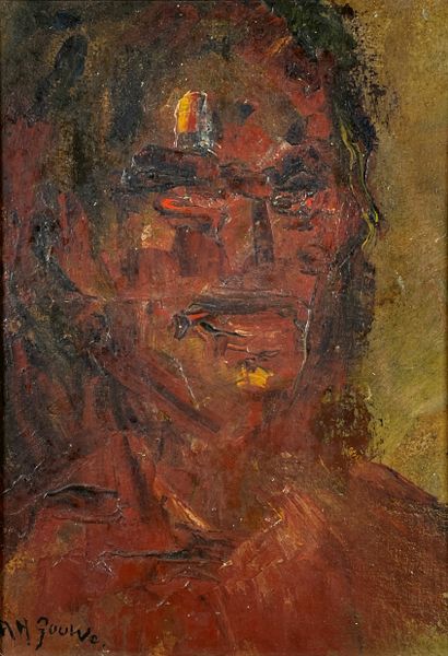 null Adriaan Herman GOUWE (1875-1965)
Portrait d'homme.
Huile sur panneau signé en...
