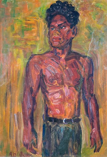 null Adriaan Herman GOUWE (1875-1965)
Portrait of a Tahitian.
Oil on canvas panel...