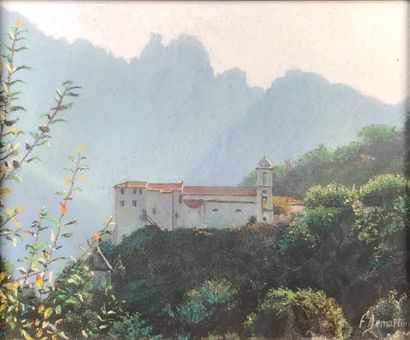 null F. DEMARTINI (XXth century)
The convent of Saint Francis in the massif of Sposata.
Pastel...