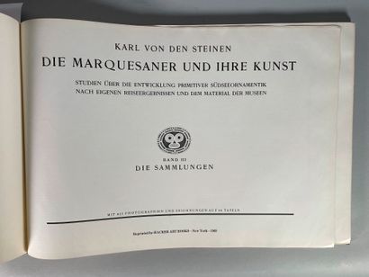 null STEINEN (Karl von den Steinen), Die Marquesaner und ihre Kunst, Hacker art Books,...
