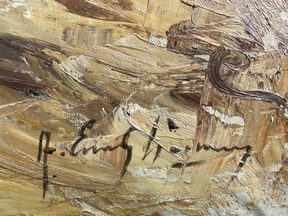 null E. LAMMERS (XXe siècle)
L'entrée de la Medina.
Importante huile sur toile signée...