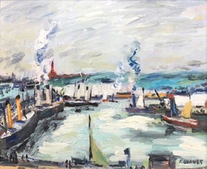 null François GRAVES (born in 1934) 
The port of Dieppe.
Oil on panel signed lower...