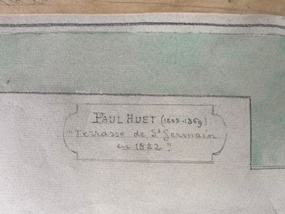 null Paul HUET (1803-1869)
Terrace of St Germain, 1822.
Important panoramic drawing...