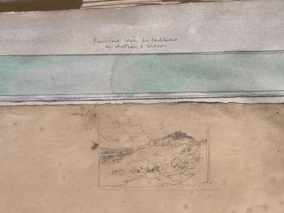 null Paul HUET (1803-1869)
Terrace of St Germain, 1822.
Important panoramic drawing...