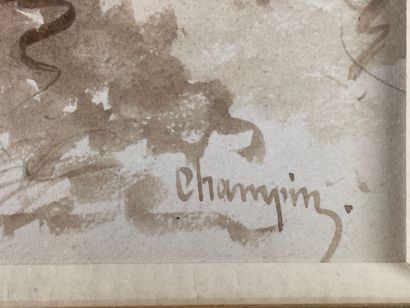 null Elisa Honorine Pitet CHAMPIN (?-1871) 
Three inks and wash of sepia ink: 
-...