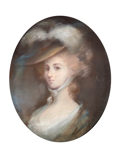 Ecole du XVIIIe siècle
Portrait de femme.
Pastel...