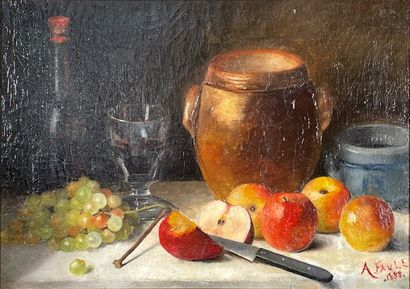 Adolphe FAULE (1869-?)
Nature morte aux pommes....