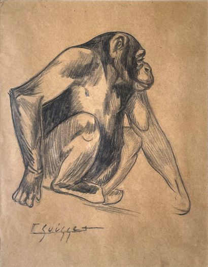 Gaston SUISSE (1896-1988)
Young gorilla 'Solange',...