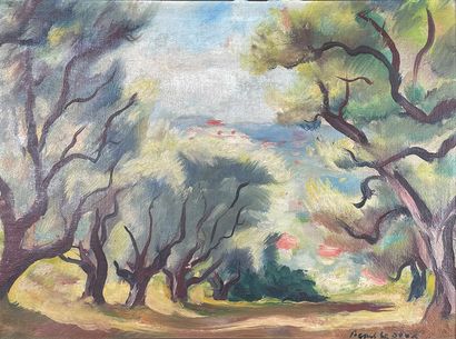 null Charles PICART LE DOUX (1881-1959)
Alley of olive trees.
Oil on canvas signed...