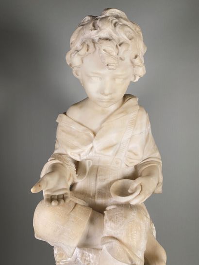 null Pietro BAZZANTI (c.1823-c.1874)
"Fate la carita".
Sculpture en marbre titrée...