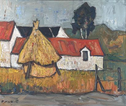 null P. MANCIE (20th century)
The haystack.
Oil on canvas signed lower left.
46 x...