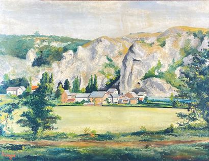 null Maurice GIRARD (20th century)
The Valley, 1935.
Oil on canvas signed and dated...