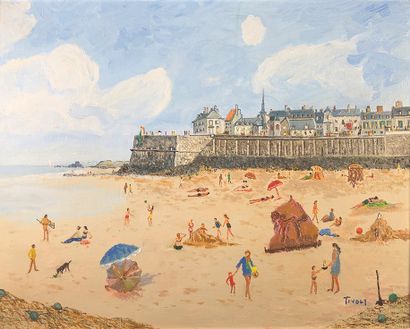null TIVOLY (20th century)
The beach at Saint-Malo.
Oil on canvas signed lower right,...