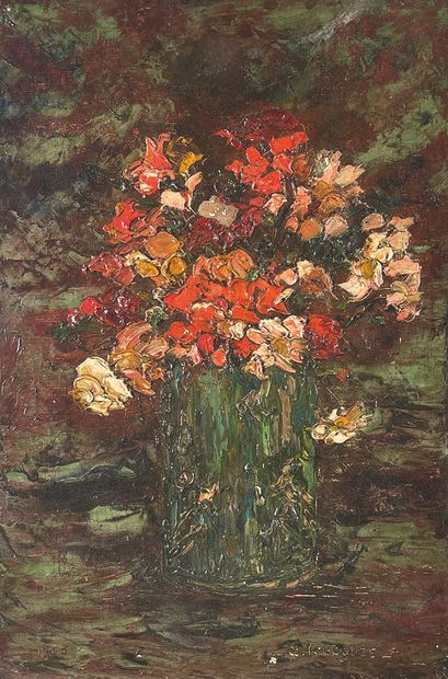 null S. TOUDOUZE (20th century)
The bouquet.
Oil on canvas signed lower right.
41...