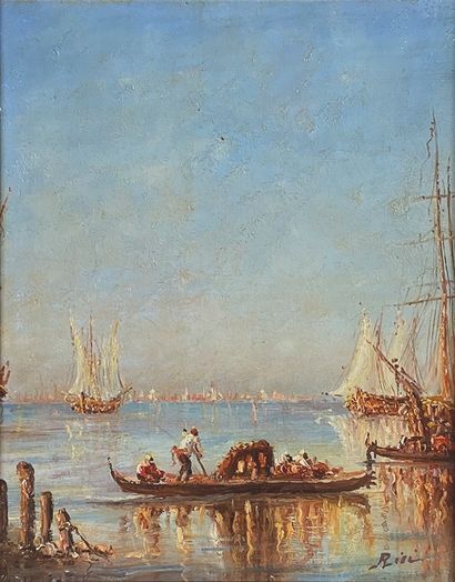 19th century school
View of Venice. 
Oil...