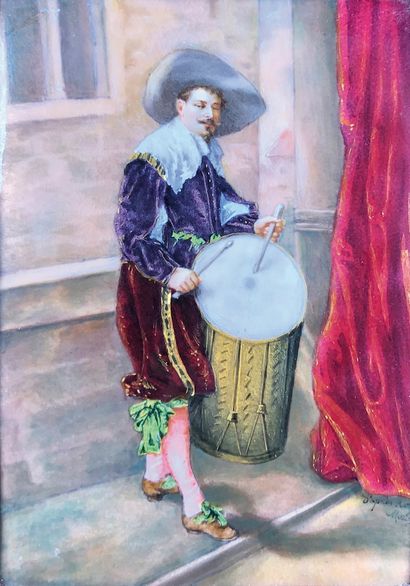 19th century school
The drummer. 
Limoges...