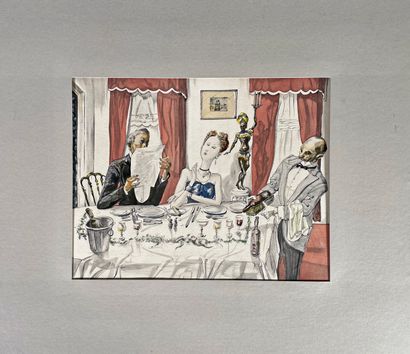 null Léonard FOUJITA (1886-1968)
Dinner party.
Plate illustrating the collective...