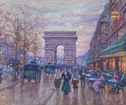 Emile BOYER (1877-1948)
Les Champs-Elysées.
Huile...