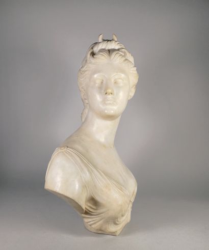null Jean-Antoine HOUDON (1741-1828) ( D'après)
Buste de Diane.
Sculpture en albâtre....