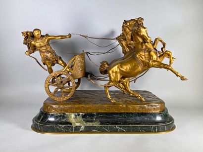 null Angiolo VANNETTI (1881-1962) 
Aurige romain.
Epreuve en bronze à patine dorée.
H...