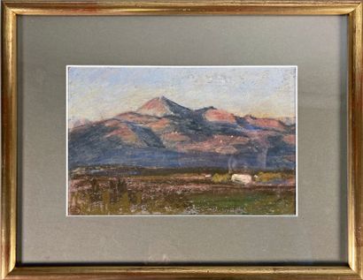 null Paul HUET (1803-1869)
Paysage au Monte Calvo, circa 1845.
Pastel. Cachet de...