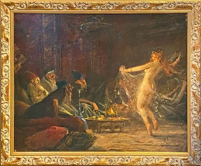 null Gaston HOFFMAN (1883-1960)
La danseuse au voile.
Huile sur toile signée en bas...