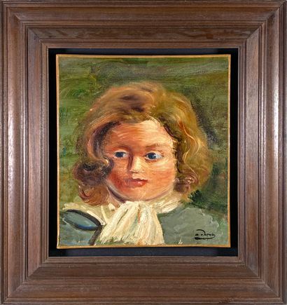 null André DERAIN (1880-1954) 
Portrait du fils de l'artiste (Boby à la lavallière).
Huile...