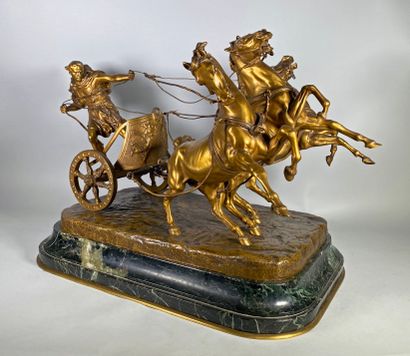 null Angiolo VANNETTI (1881-1962) 
Aurige romain.
Epreuve en bronze à patine dorée.
H...