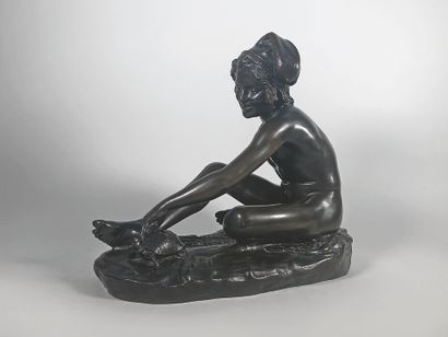 null François RUDE (1784-1855)
Le pêcheur napolitain à la tortue.
Epreuve en bronze...