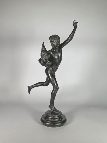 null Alexandre FALGUIERE (1831-1900)
Vainqueur au coq.
Epreuve en bronze à patine...