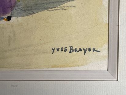 null Yves BRAYER (1907-1990)
Sur le chemin de Memphis, Egypte.
Aquarelle signée en...