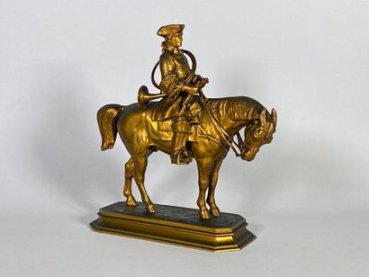  Antoine Louis BARYE (1796-1875)
Piqueur, costume Louis XV.
Epreuve en bronze à patine... Gazette Drouot
