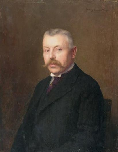James LIGNIER (1880 - 1914) Portrait de Georges CHAPSAL, collectionneur. Huile sur...