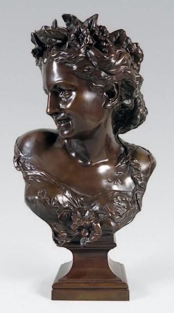 Jean-Baptiste CARPEAUX (1827-1875) Le Printemps n°1 ou Buste de Flore. Épreuve en...