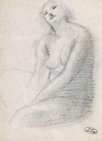 André DERAIN (1880-1954) Femme nue. Dessin à la mine de plomb. Cachet d'atelier en...
